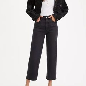 Levi’s Ribcage Straight Grey/Black Size 26